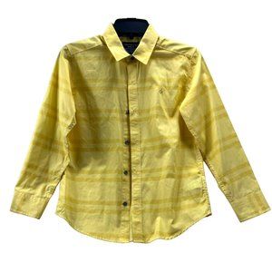 boy, calvin klein, long sleeve shirt, button down, size m (10-12) color yellow